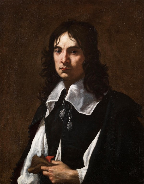 Portrait of a man with a glove by Jacopo Vignali